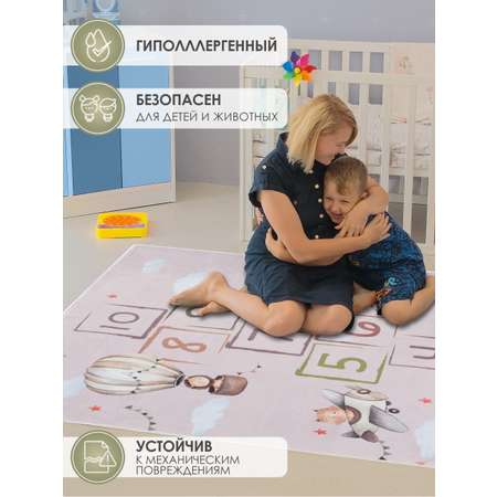 Развивающий коврик детский KOVRIKANA классики сафари бежевый 120см на 175см