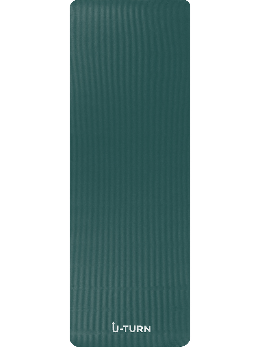 Коврик спортивный U-TURN для фитнеса и йоги тёмно-зелёный - фото 8