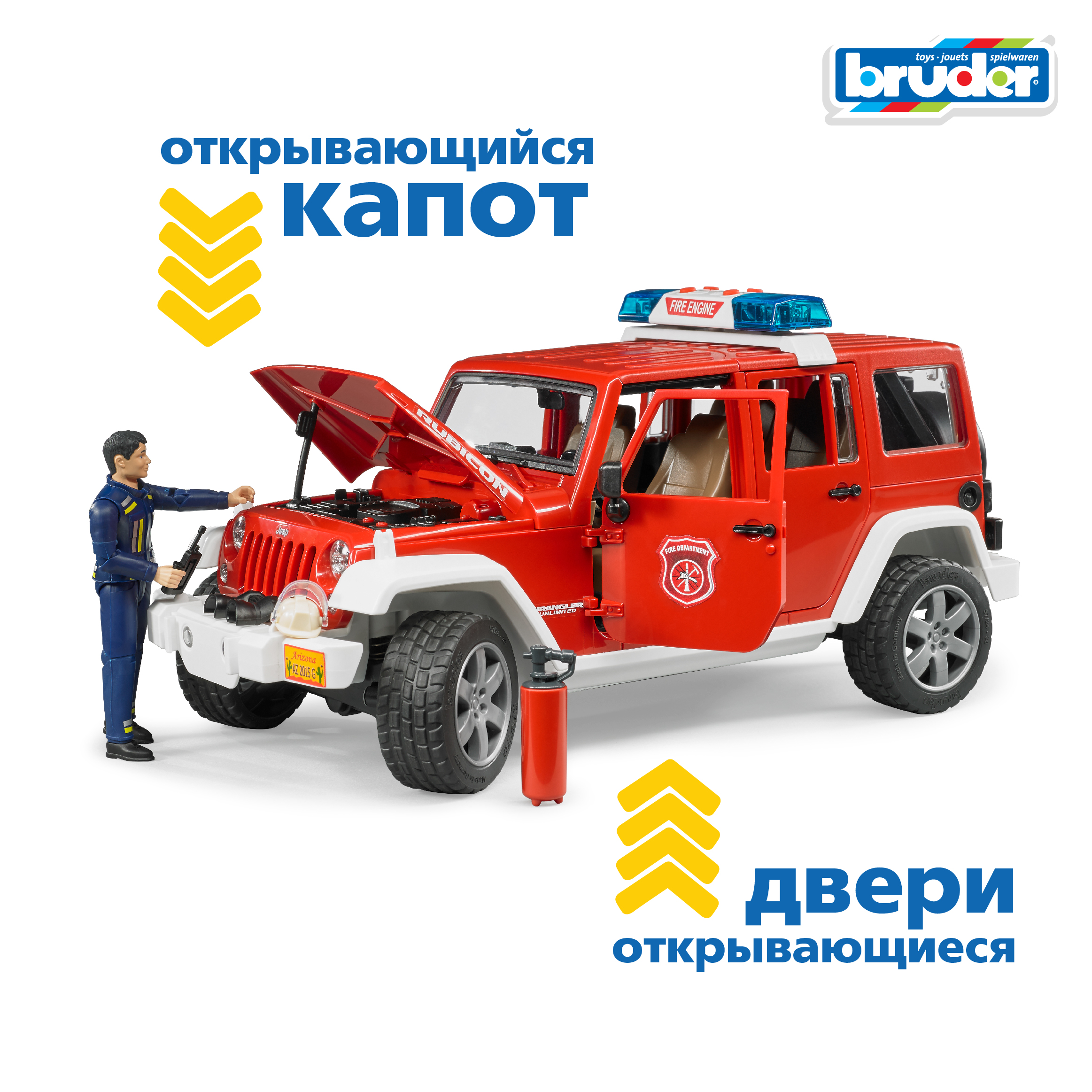 Внедорожник Bruder Jeep Wrangler Unlimited Rubicon 1:16 02-528 - фото 3