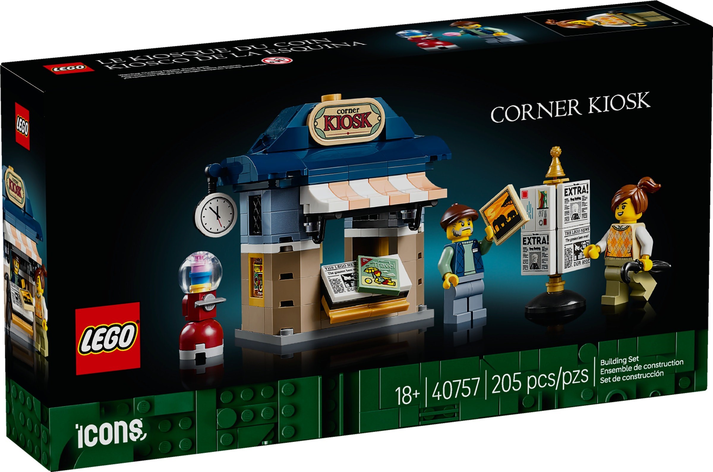 Изображение товара LEGO Icons Газетный киоск 40757 с минифигурками для взрослых коллекционеров