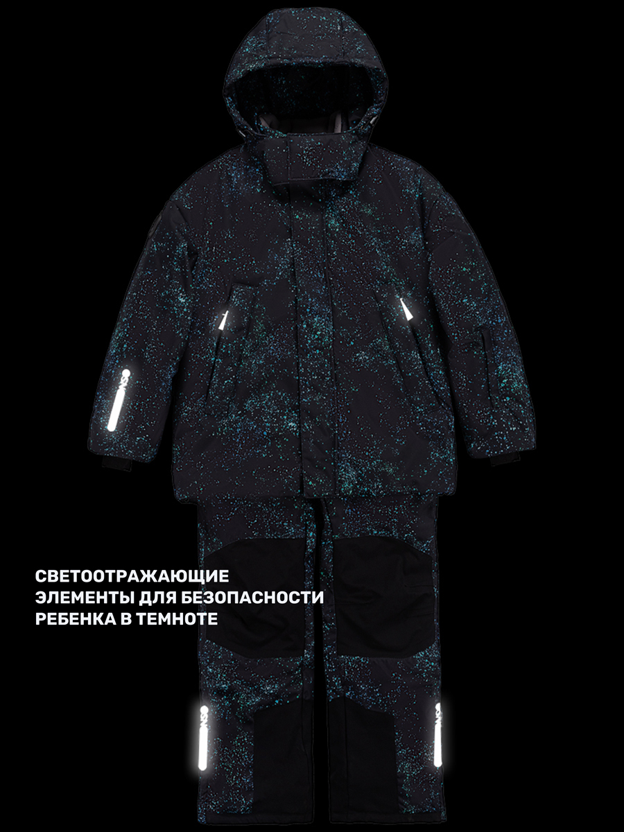 Куртка и полукомбинезон NIKASTYLE 7з6124 черный/бирюза - фото 16