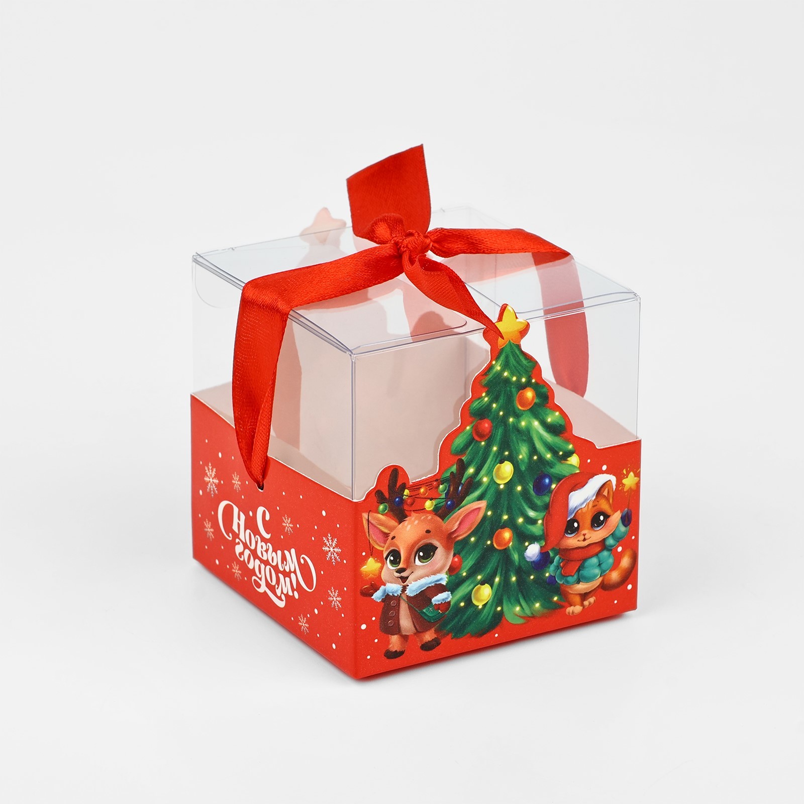 Складная коробка Дарите Счастье «Новогодняя» 7х7х7 см - фото 2