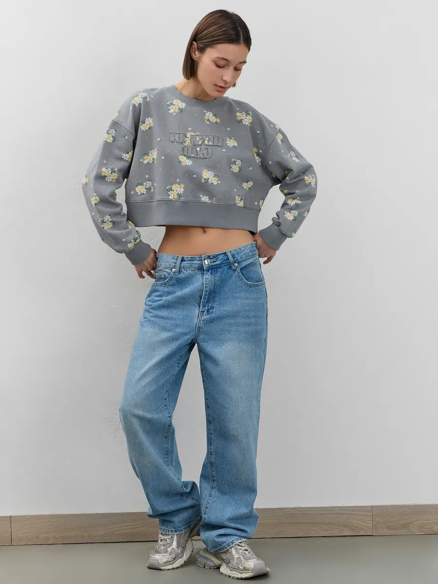 Свитшот Mark Formelle (Марк Формэль) 122966/цветы на сером - фото 11