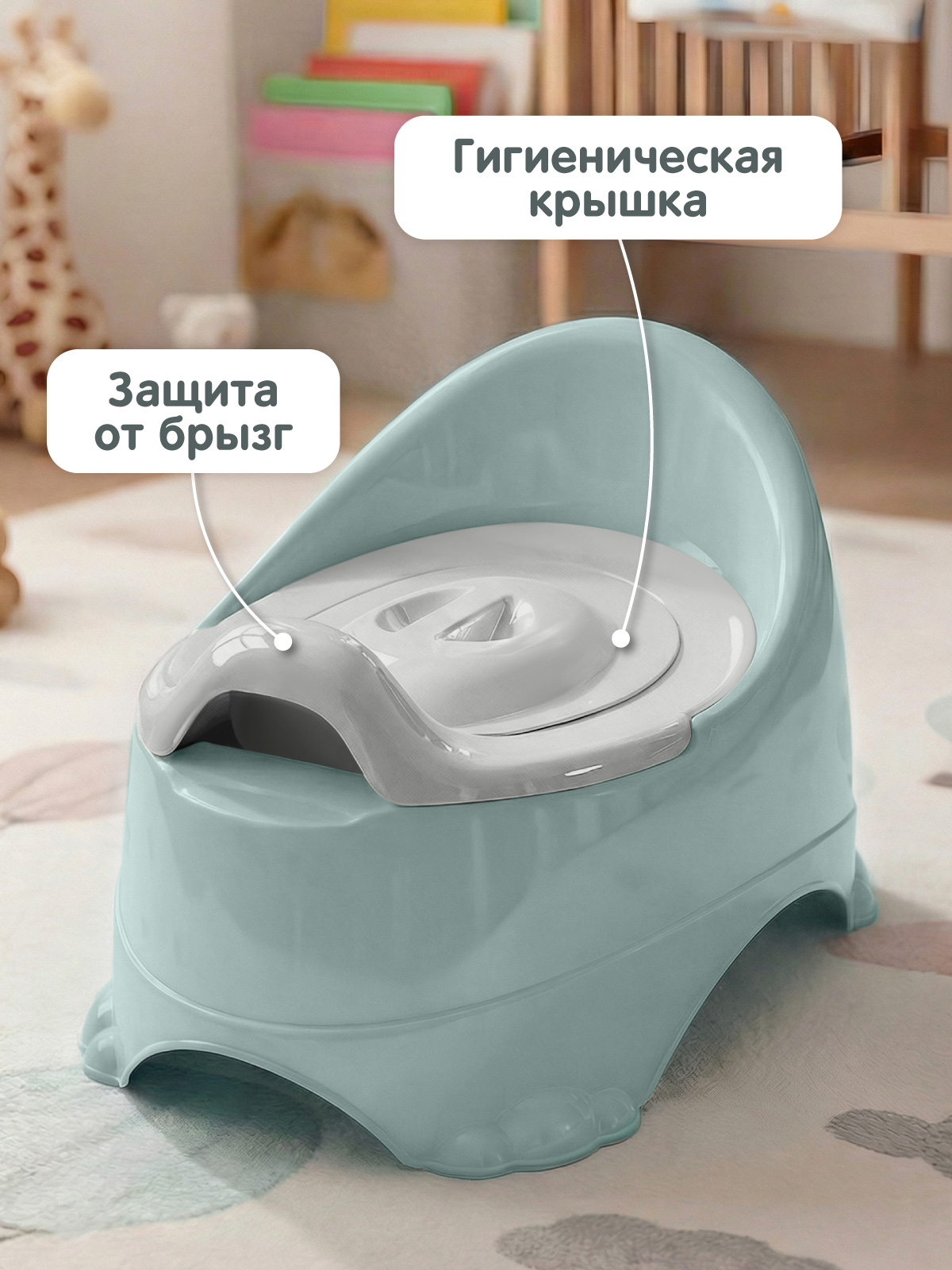 Горшок Компания Друзей пыльно-голубой голубой - фото 3