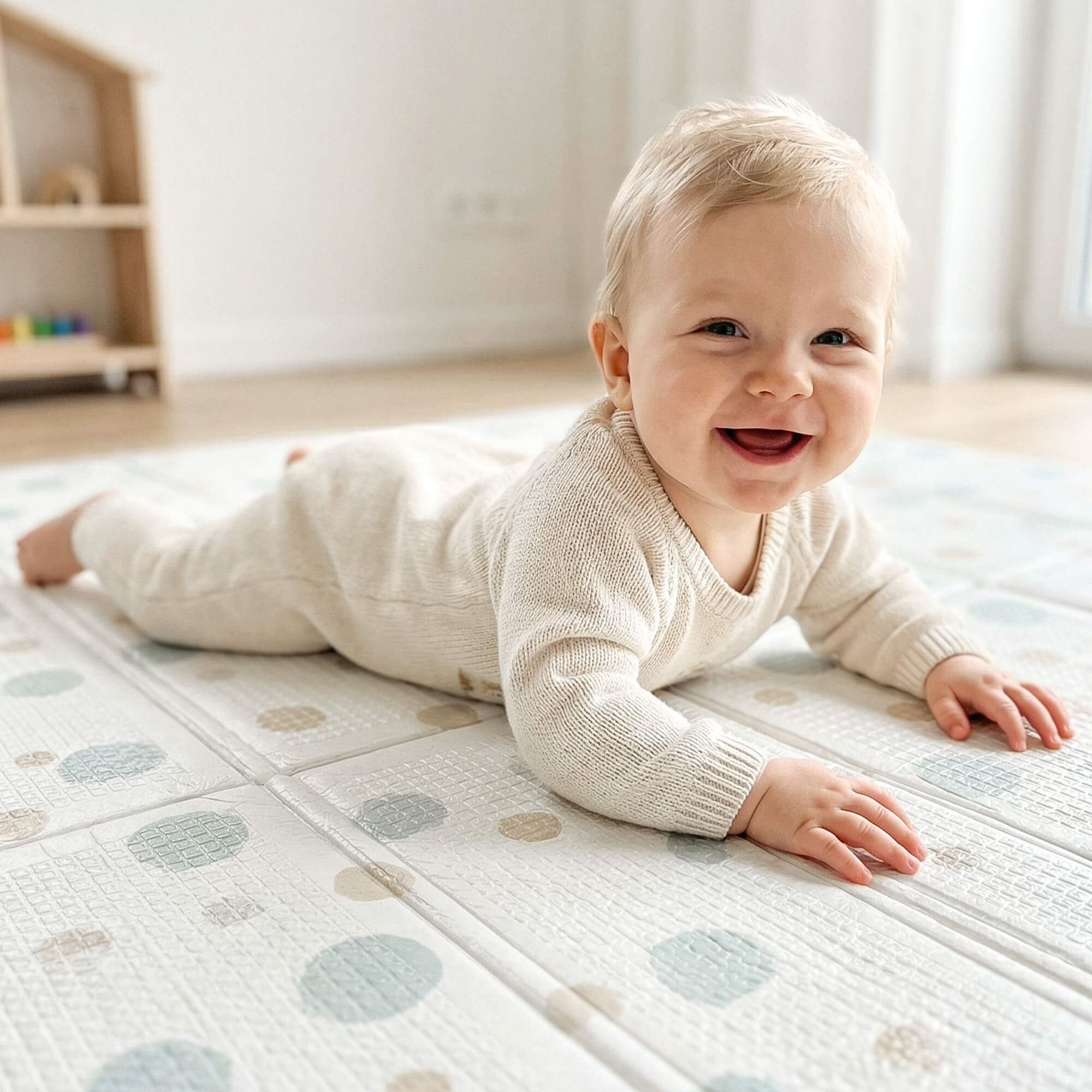 Детский складной коврик UNIX Kids Круги / Circles для ползания 120 x 150 см - фото 13