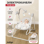 Электрокачели Indigo Fresh 0-15 кг с адаптером пульт управления 12 мелодий 5 скоростей зеленый