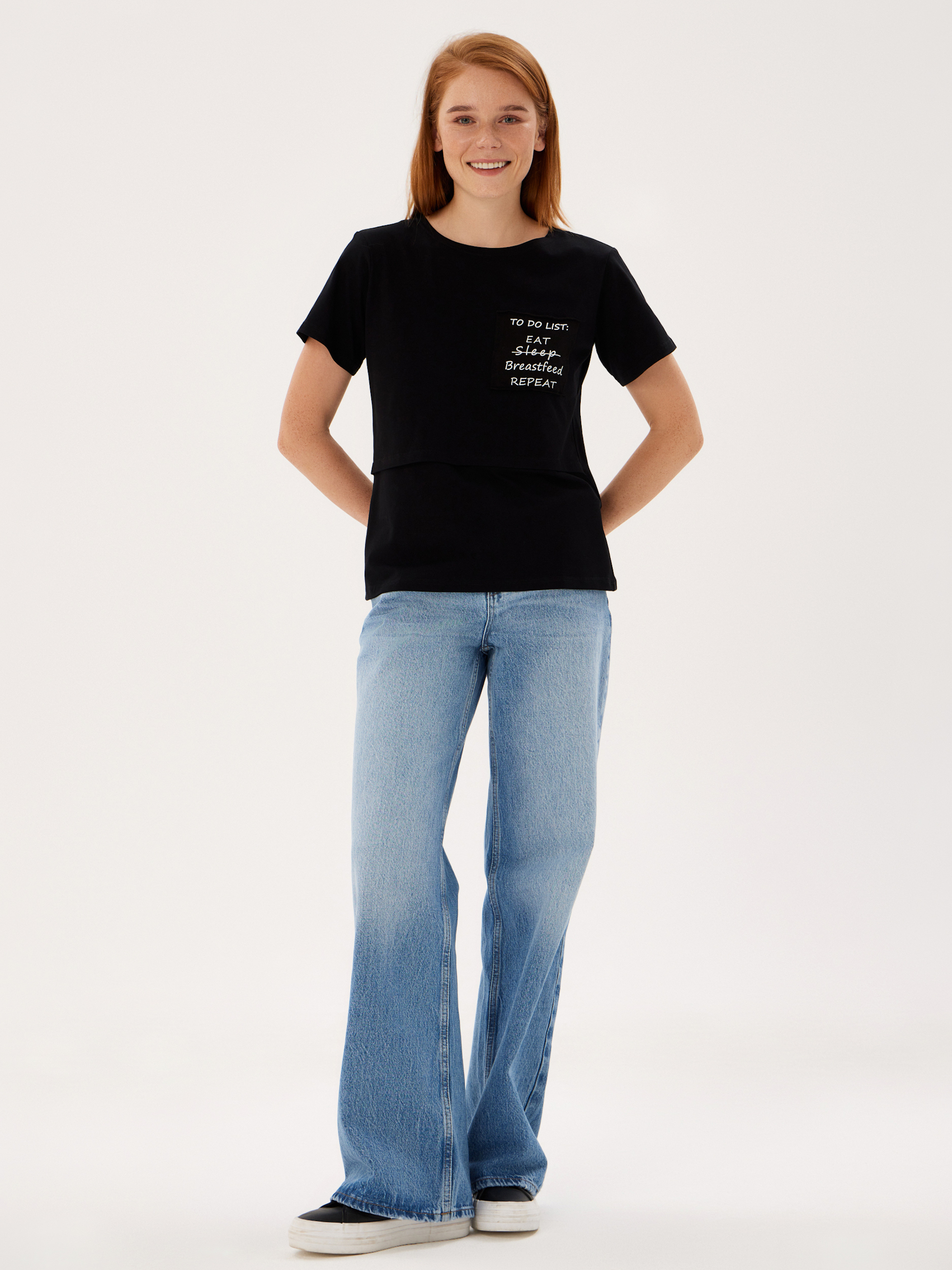 Футболка для кормящих Proud Mom ФТДЛ-0300-черный_принт - фото 8