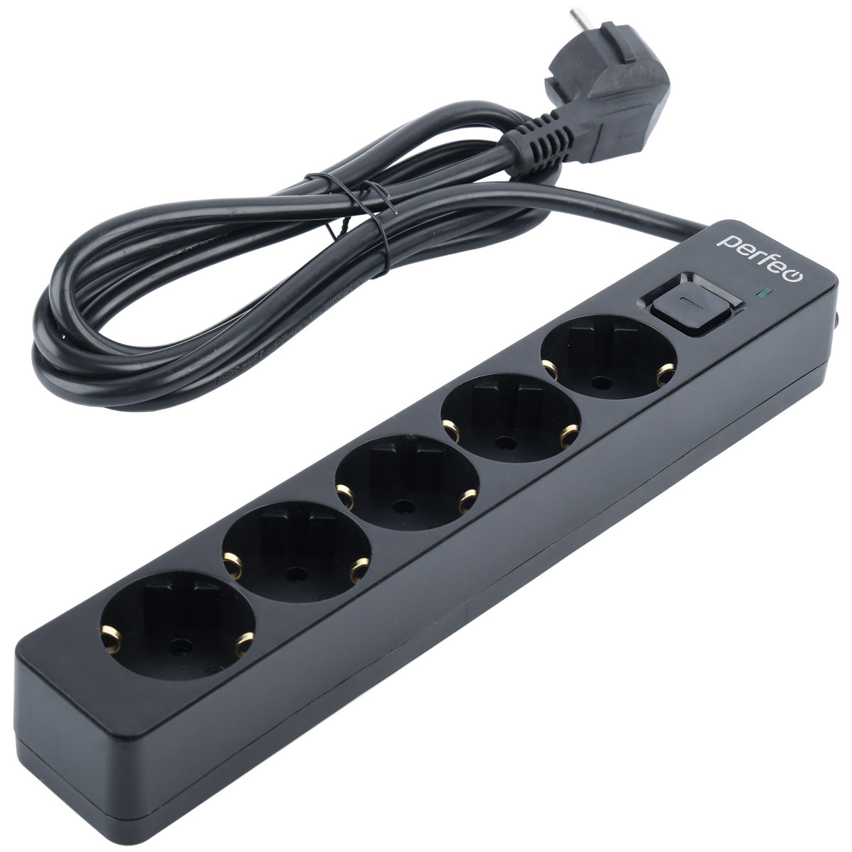 Сетевой фильтр Perfeo Real Stream 5 метров 5 розеток черный - фото 1