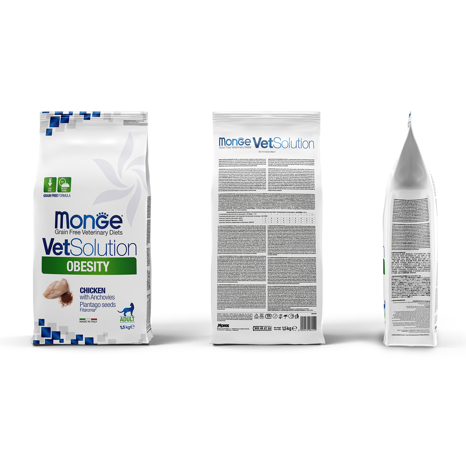 Корм для кошек диетический MONGE VetSolution Cat Obesity Обесити при избыточном весе 1.5кг - фото 3