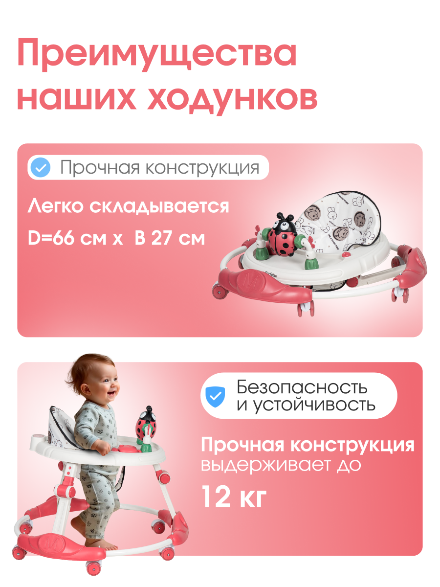 Ходунки Farfello A3 красный - фото 2