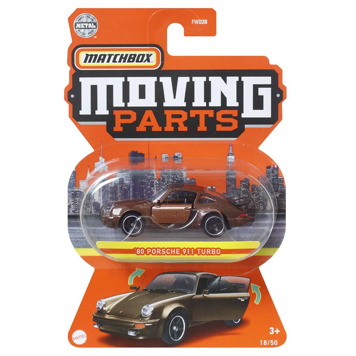 Машинка Matchbox Порше 911 Турбо с подвижными элементами HFM54 FWD28 - фото 1
