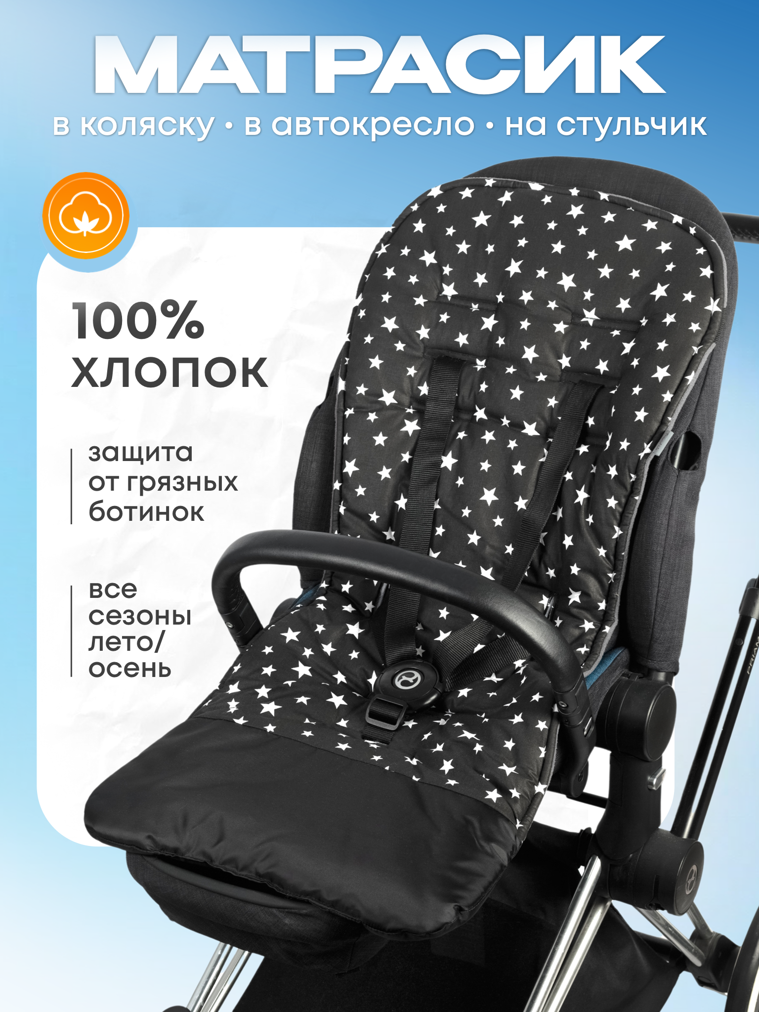 Сменный текстиль Buggykids Звезды 2050/003 - фото 1