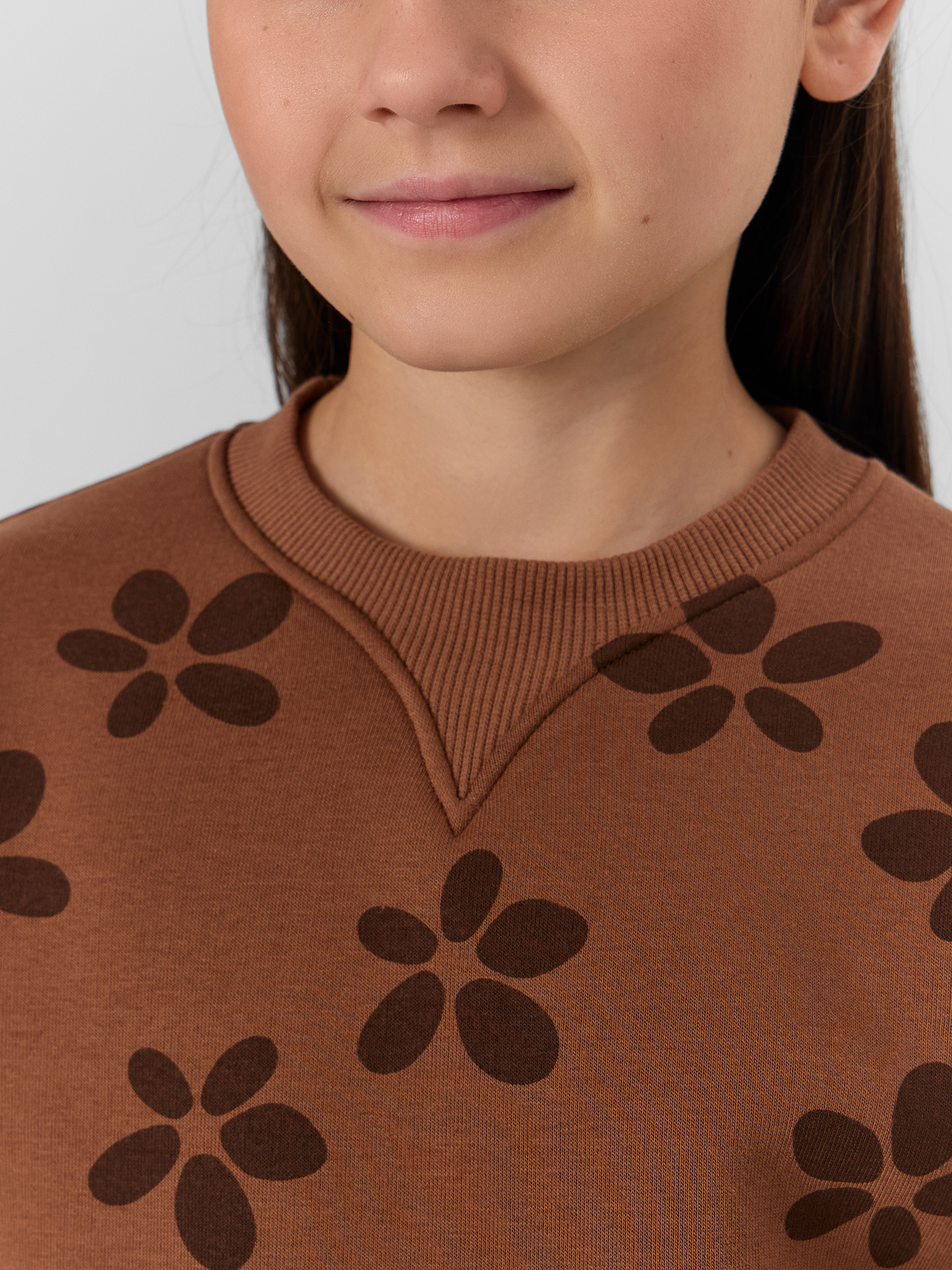 Свитшот Mark Formelle (Марк Формэль) 127982/цветочки на коричневом - фото 5