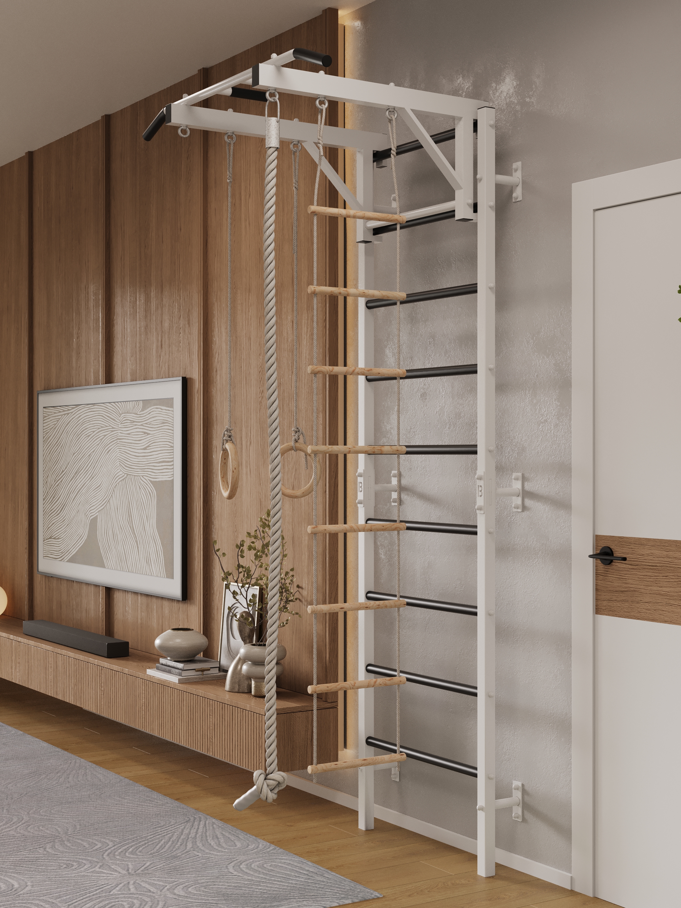 Шведская стенка BORABO PRO с турником и навесным оборудованием - фото 18