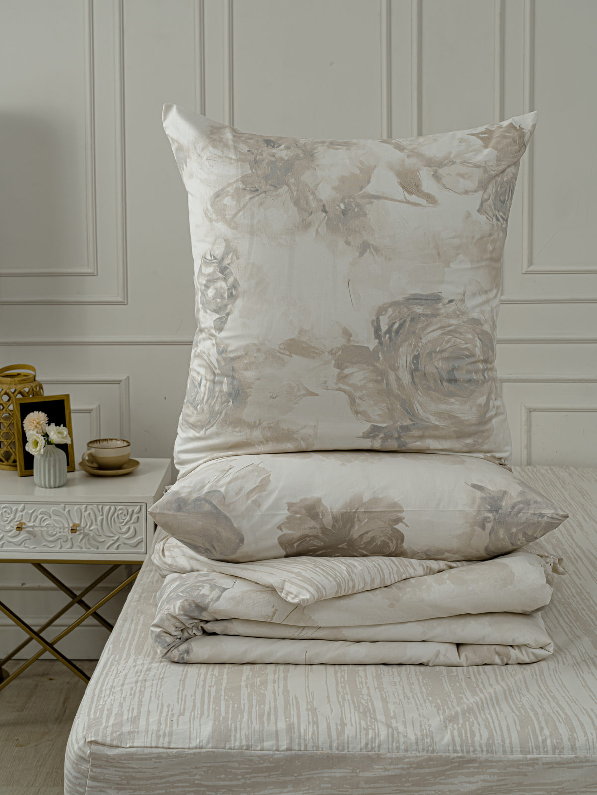 Комплект постельного белья LOVEBERRY Монохромные цветы двуспальный 4 предм. - фото 6