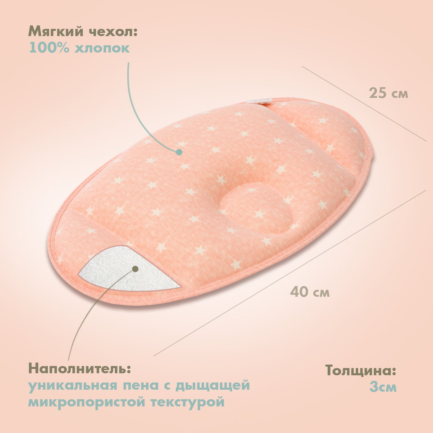 Подушка анатомическая Nuovita 25 x 40 см - фото 5