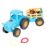 Каталка УМка Синий трактор на веревочке синий