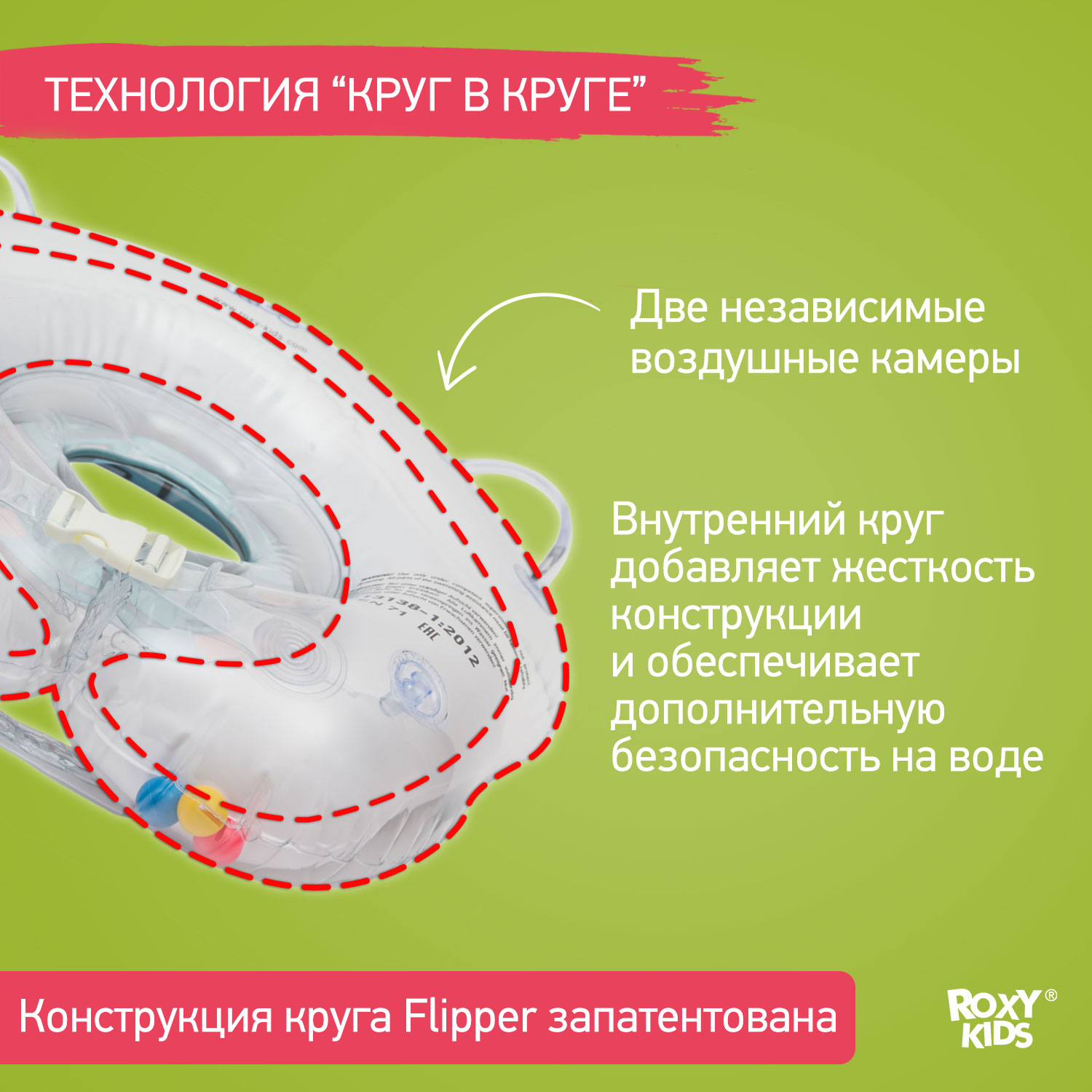Круг для купания ROXY-KIDS надувной на шею для малышей Flipper Футболист - фото 4