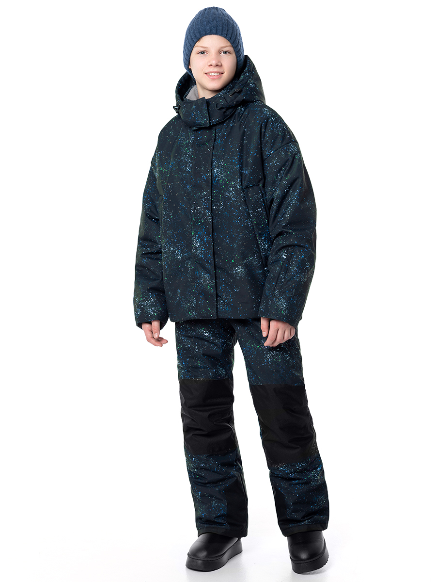 Куртка и полукомбинезон NIKASTYLE 7з6124 черный/бирюза - фото 1