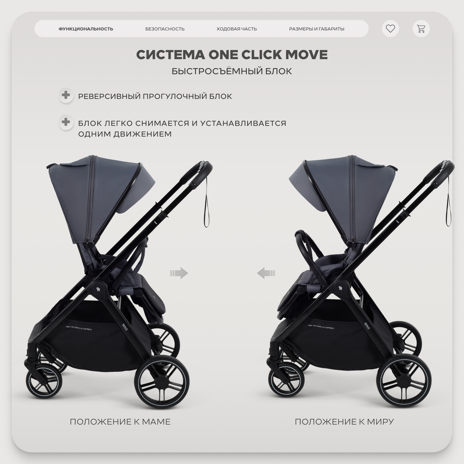 Коляска прогулочная Rant Basic Wave серый - фото 4