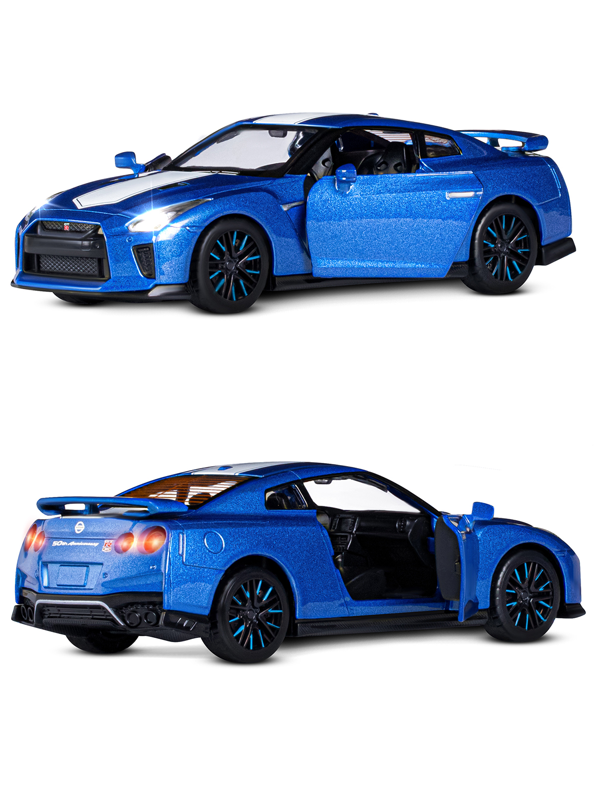 Автомобиль АВТОпанорама Nissan GT R R35 1:32 JB1251547 - фото 8