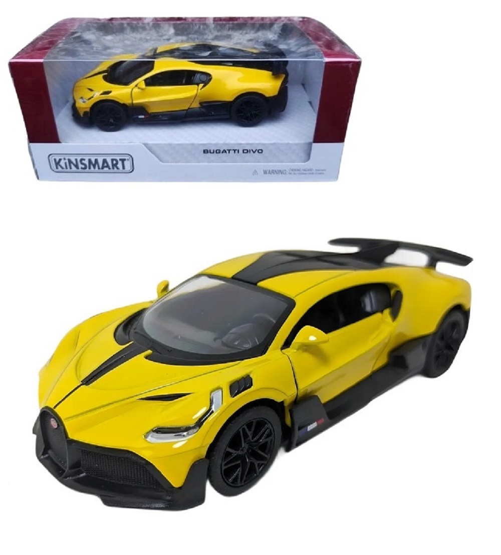 Автомобиль KINSMART Bugatti Divo желтая 1:36 KT5442W/3 - фото 1