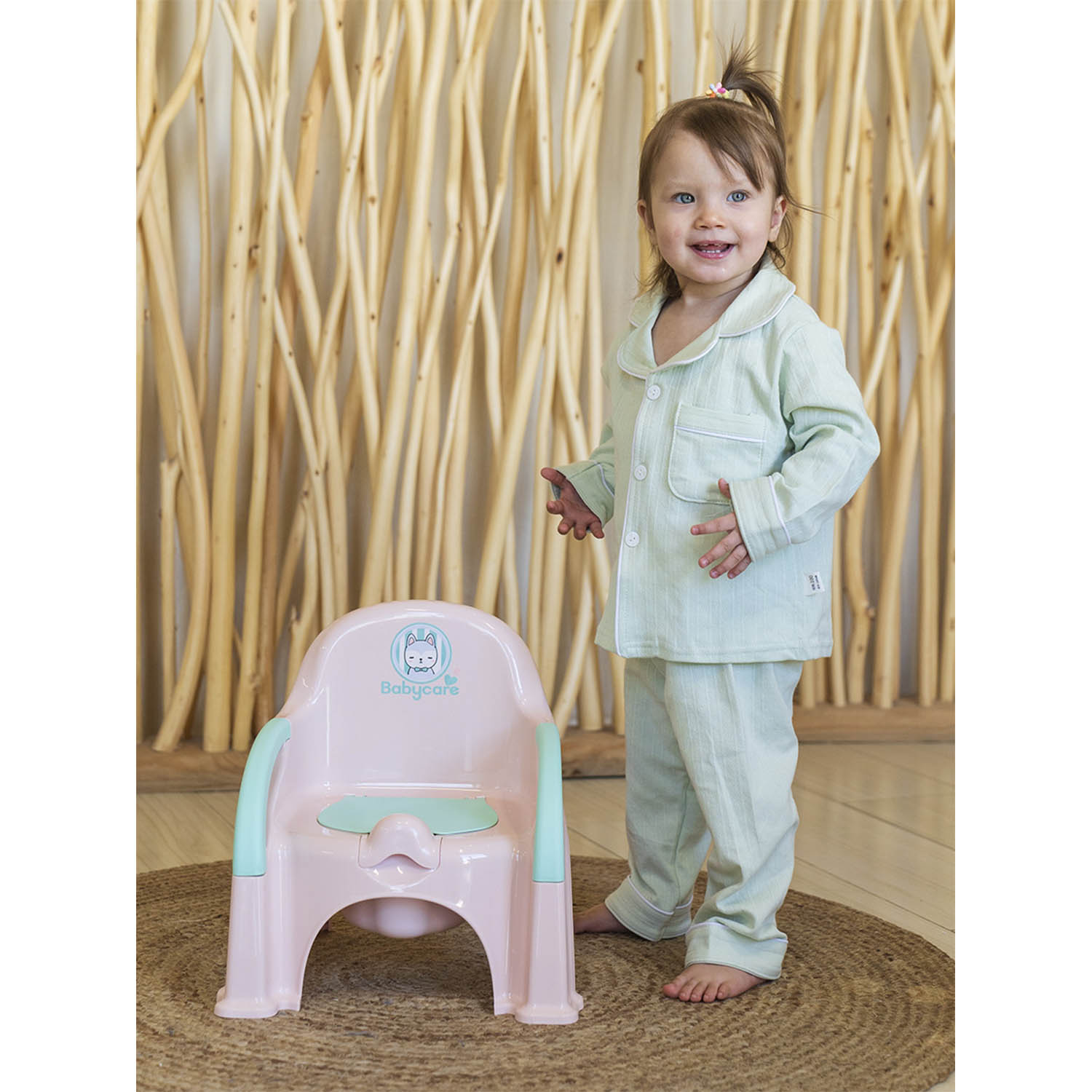 Горшок детский BabyCare Fluffy серый-мятный - фото 11