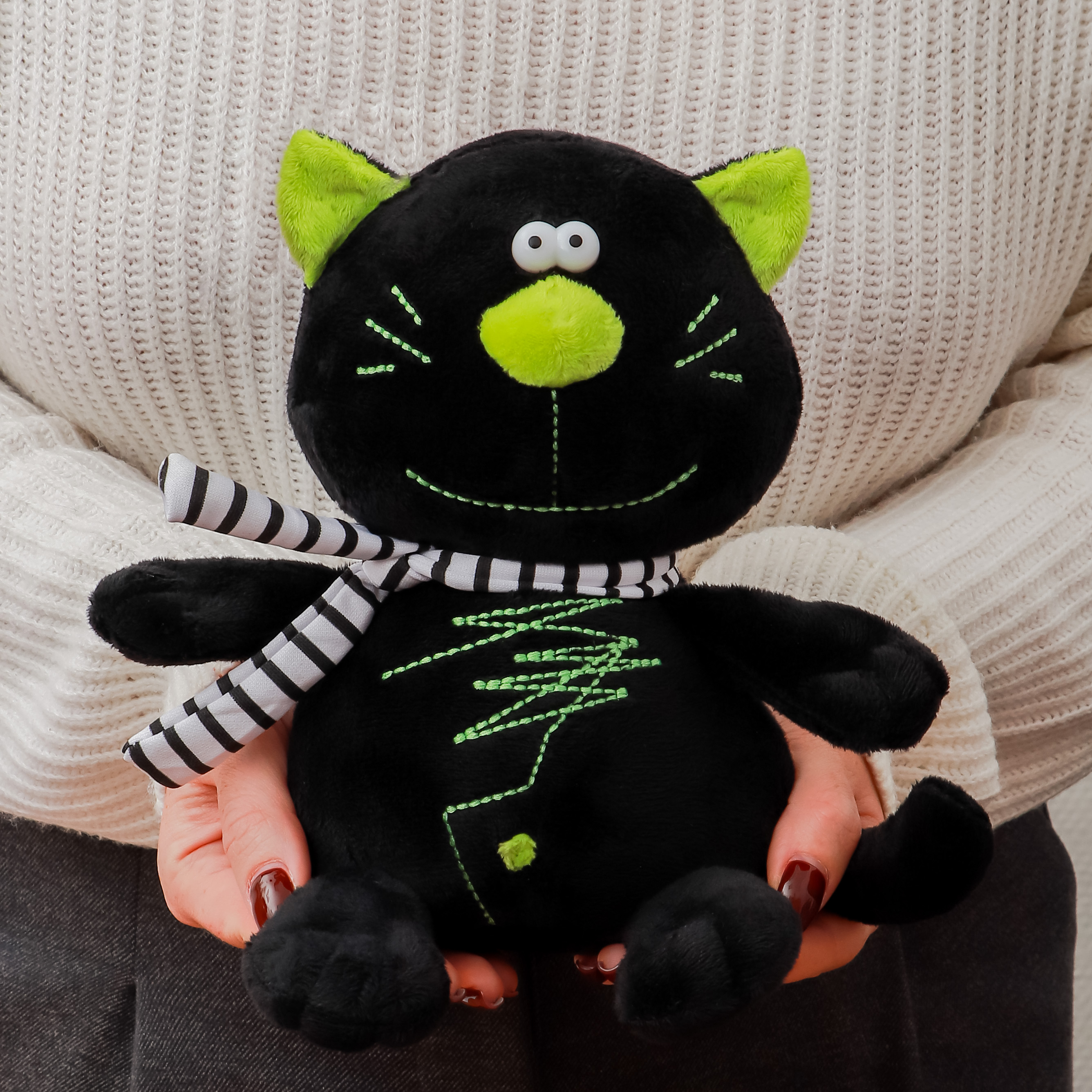 Игрушка мягкая ЭВРИКА Кот Котофей черный - фото 5