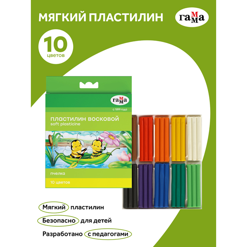 Пластилин Gamma_ восковой 6 цв. - фото 2