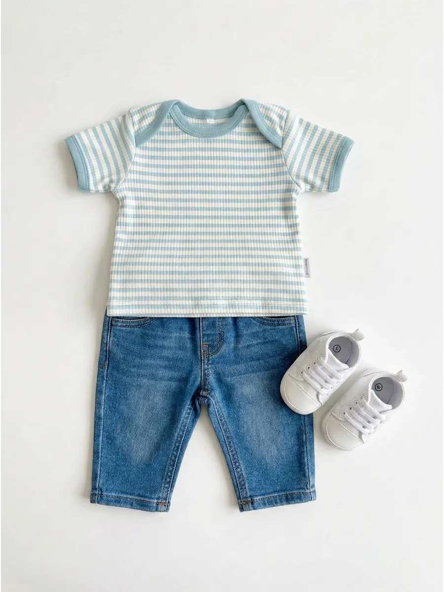 Футболки 3 шт Супер Пупс нбр/3пр/футб/голубыерыбки - фото 7