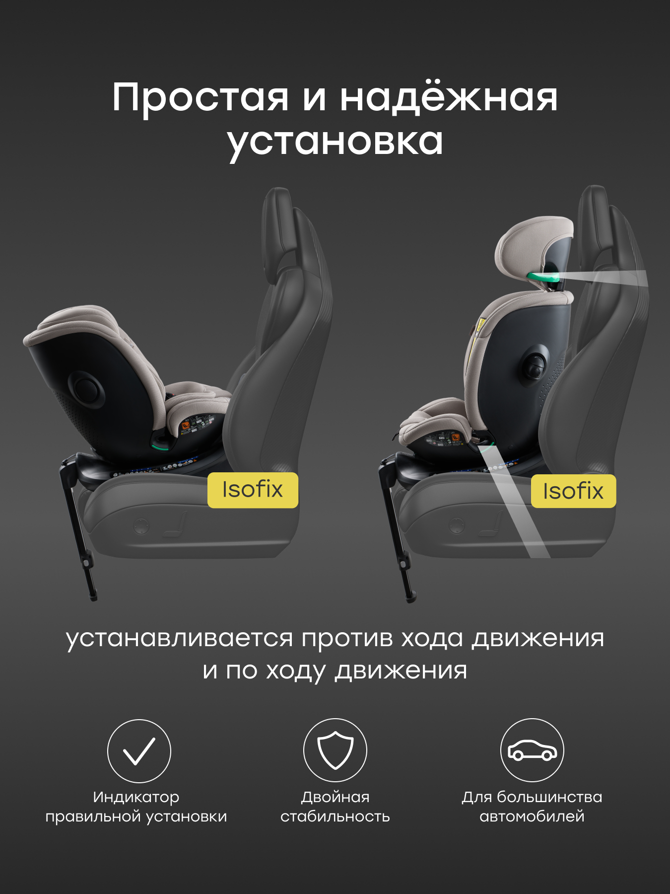 Автокресло Happy Baby KIDSTER Isofix 0+/1/2/3 (0-36 кг) бежевый - фото 5