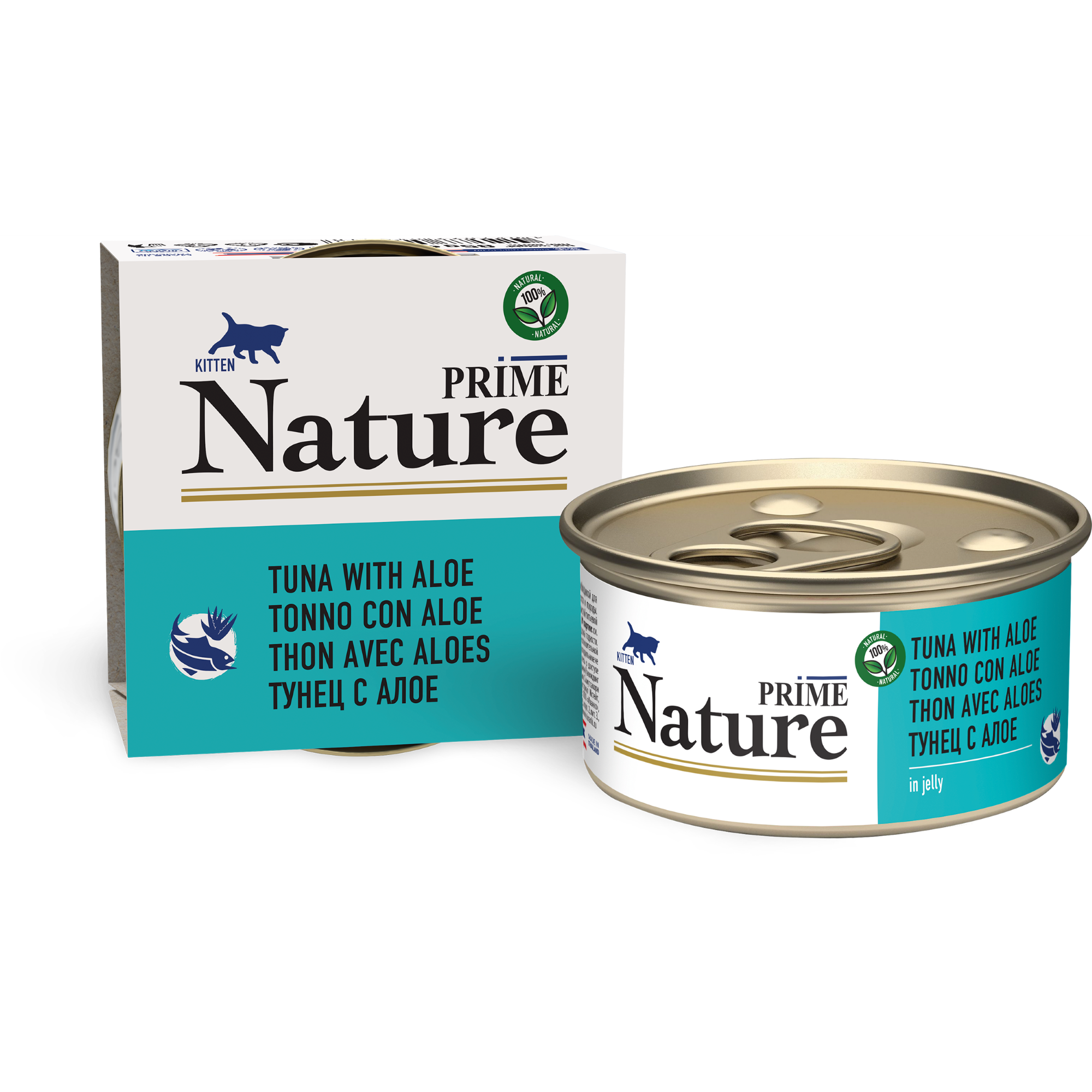 Корм для котят Prime Nature 85г тунец с алое в желе - фото 1