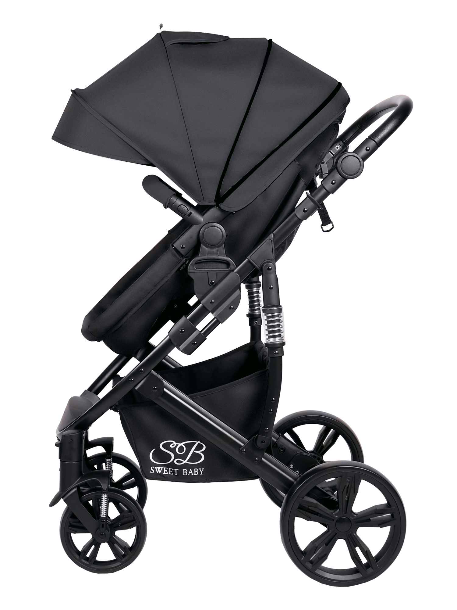 Коляска трансформер Sweet Baby Comfort black black черный - фото 20