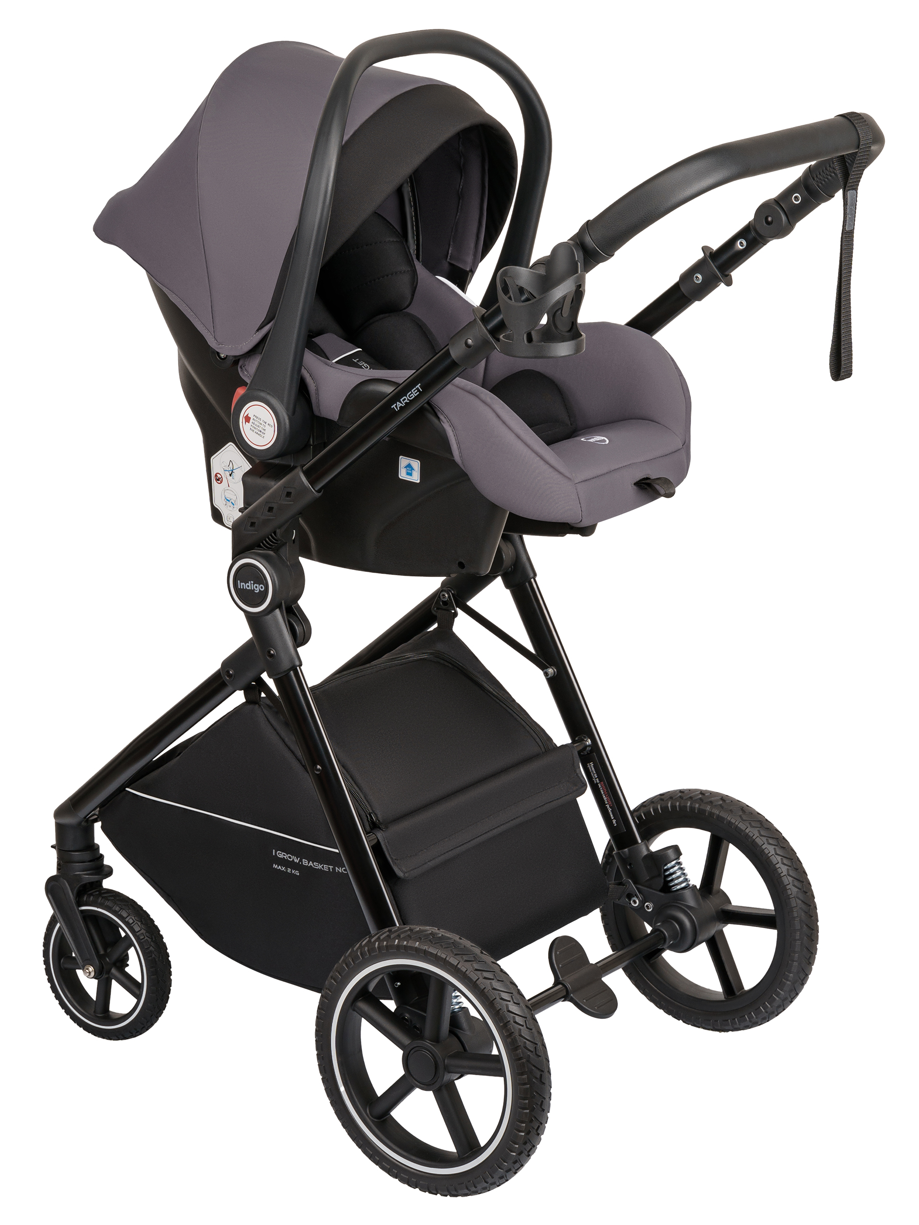 Коляска трансформер Indigo Target 3в1 серый - фото 24
