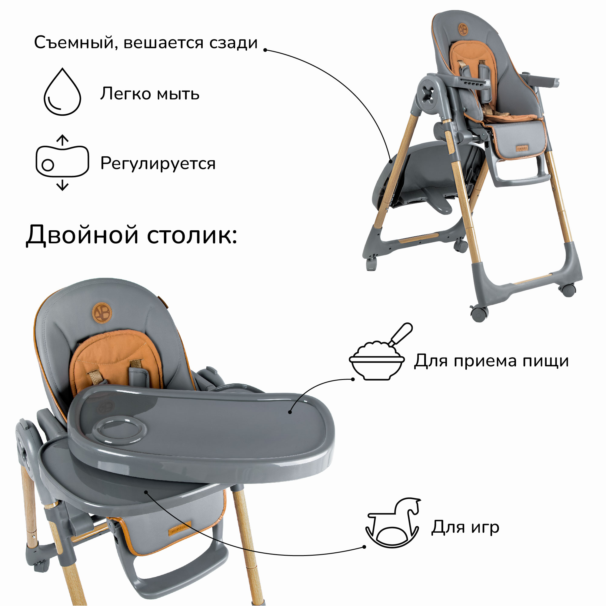 Стульчик для кормления Amarobaby Elegant трансформер - фото 5