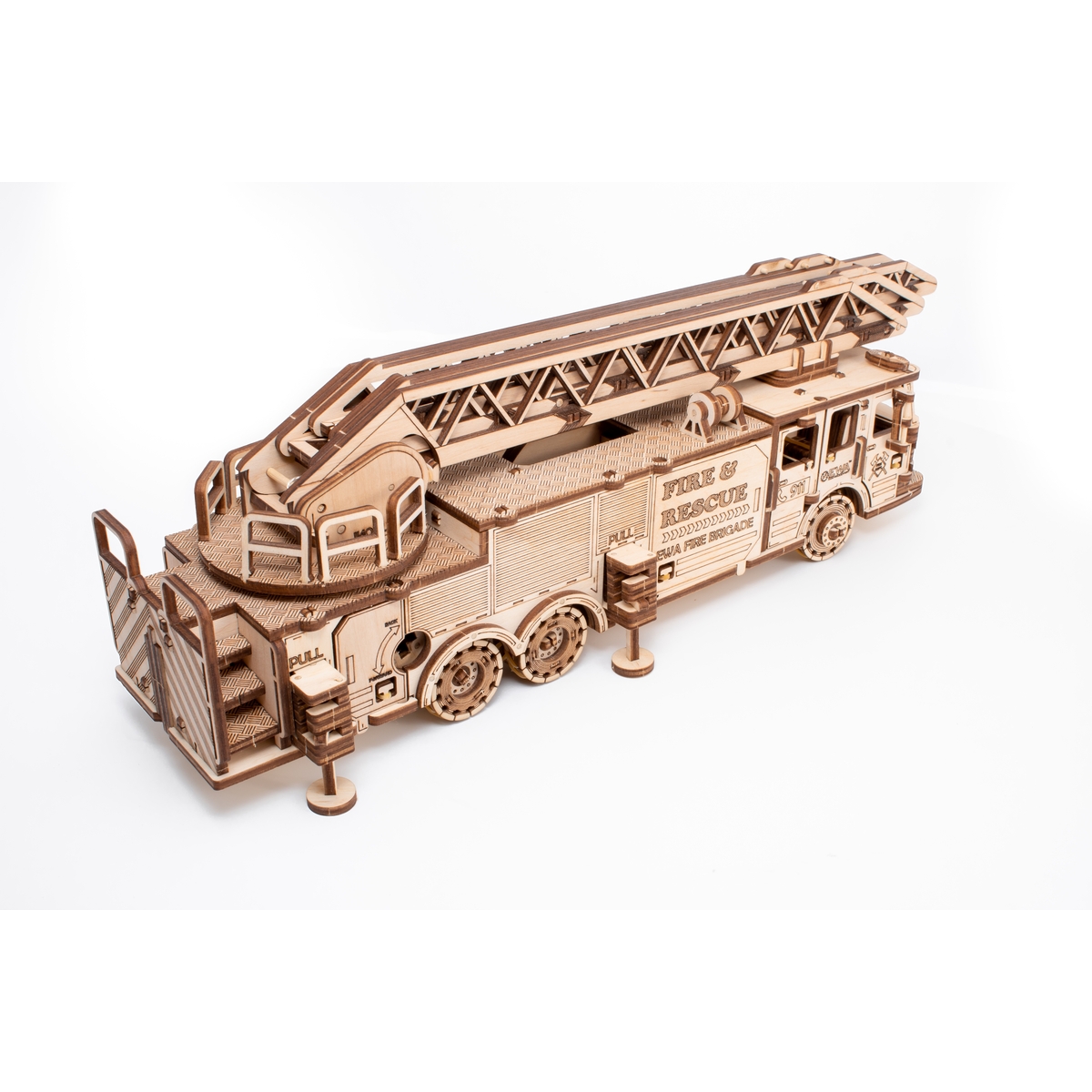 Конструктор Eco Wood Art Пожарная машина деревянный 439 дет. - фото 5