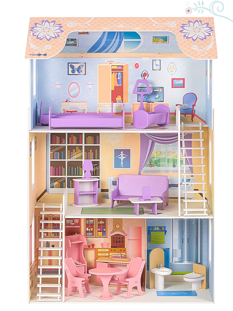 Домик для кукол PAREMO 120 см с мебелью PD315-02 - фото 10