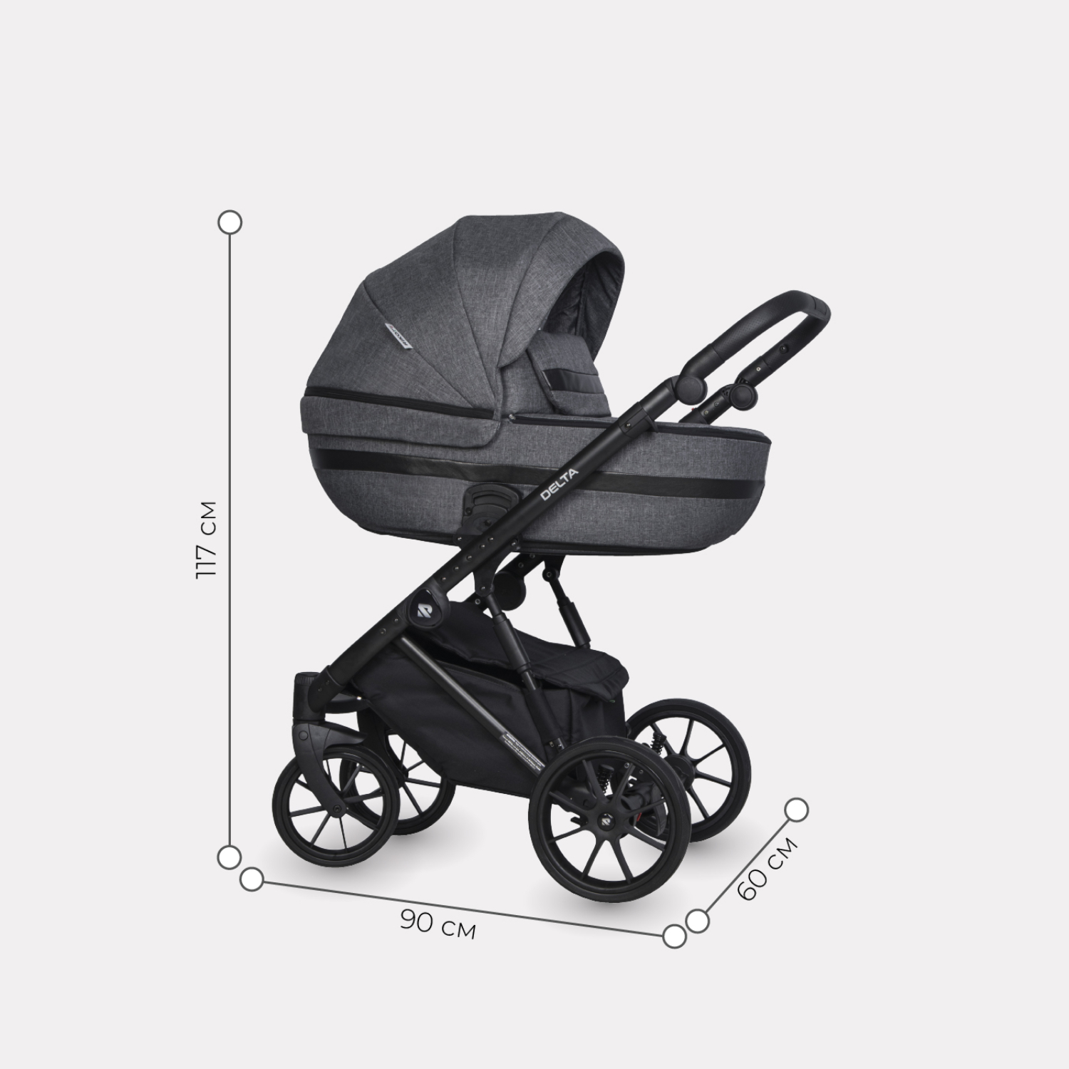 Коляска 2в1 Riko Basic Delta Carbon - фото 2