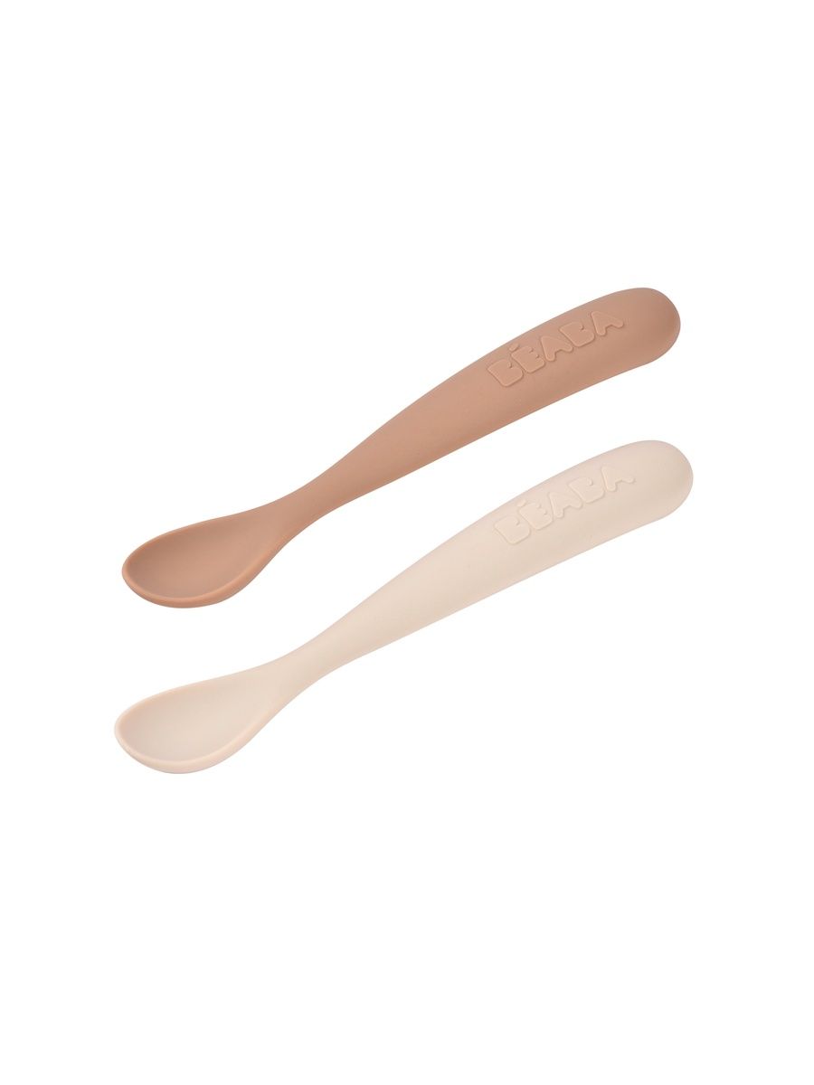 Изображение товара Набор из 2 силиконовых ложек BEABA с пластиковым чехлом для прикорма