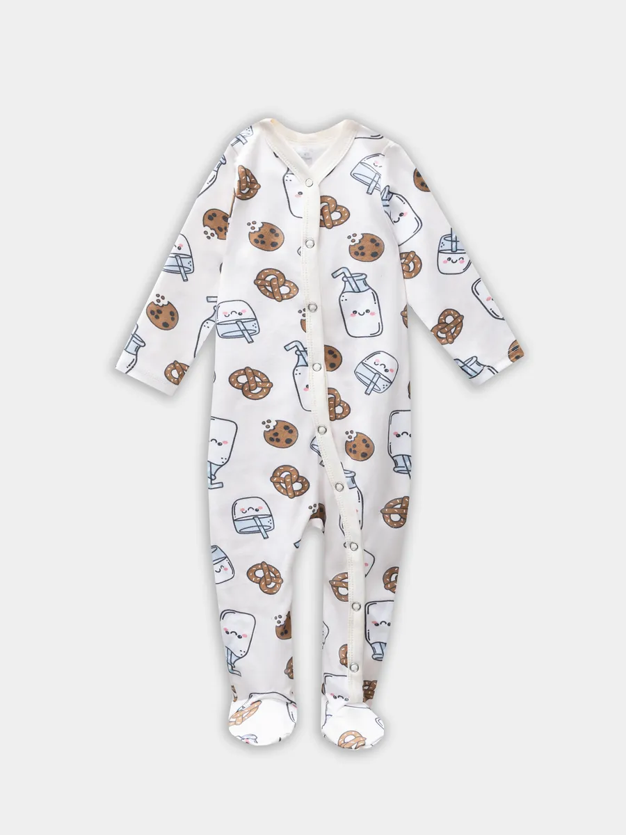 Комбинезон 2 шт Mark Formelle (Марк Формэль) 14005-2/печеньки/молочко на молочном +песочный - фото 12