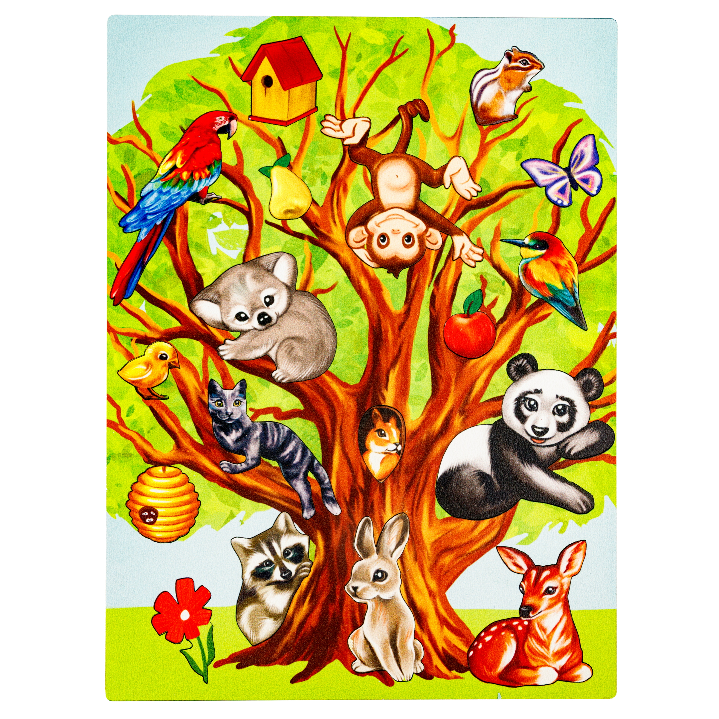 Пазл 1TOY Волшебное дерево с животными деревянный - фото 4