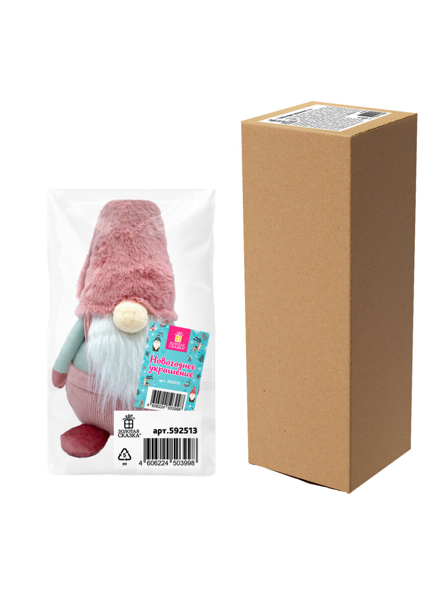 Украшение новогоднее Золотая сказка Задумчивый Гном на стол - фото 12