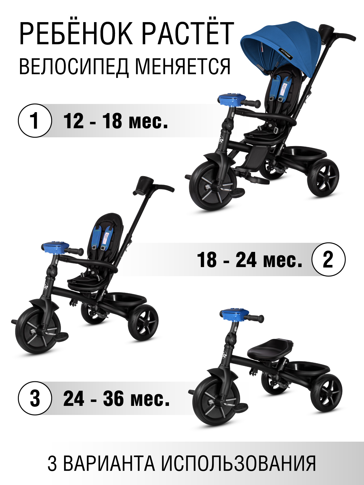 Трехколесный велосипед CITYRIDE - фото 2
