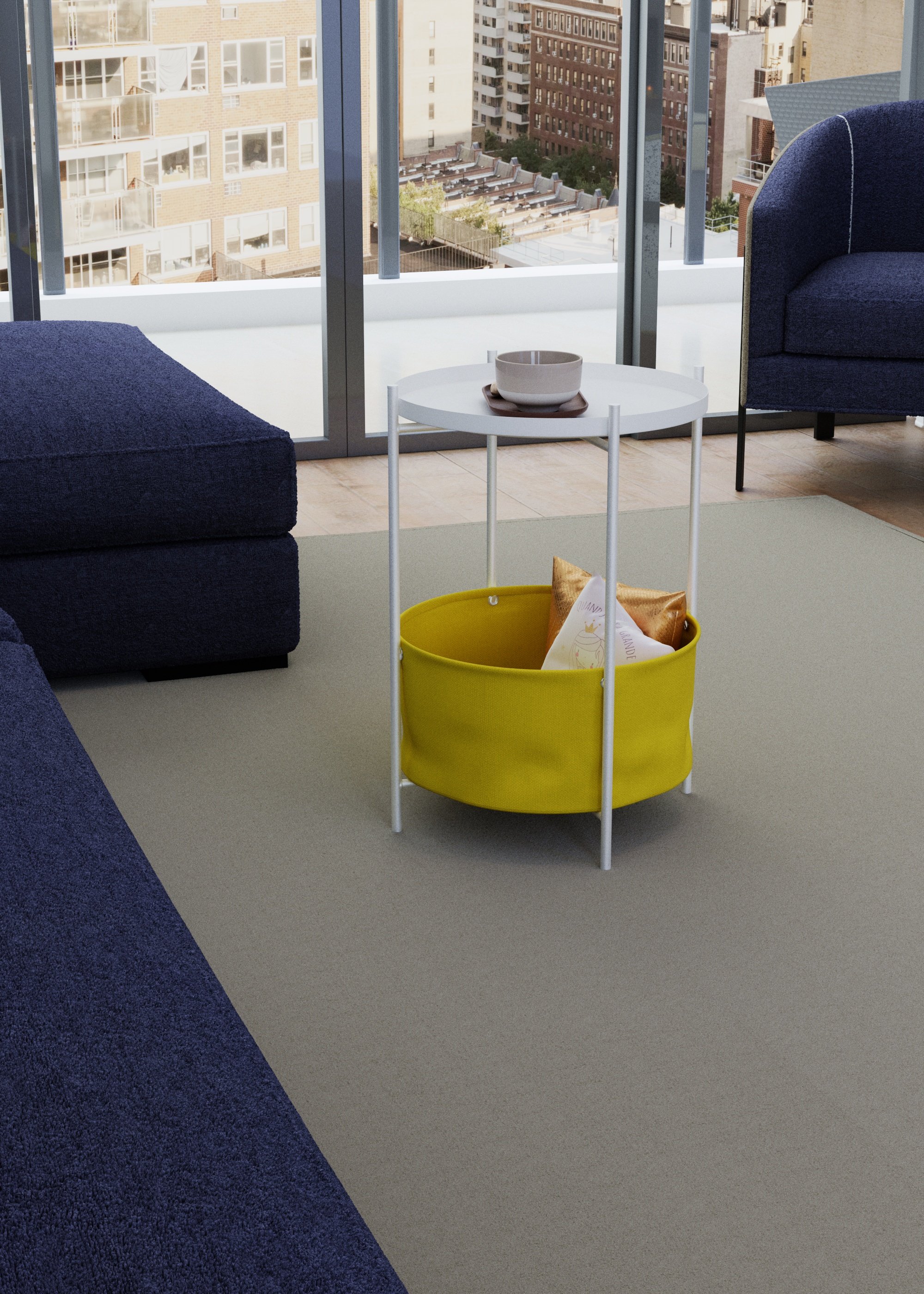 Стол журнальный LAVARIS Элдэй CUBA SUNNY Желтый/белый муар - фото 2