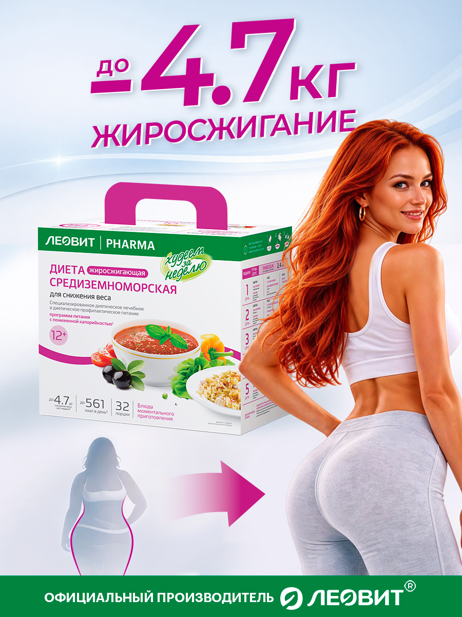 Программа питания для похудения Леовит жиросжигатель Средиземноморская Ловит Худеем за неделю - фото 1