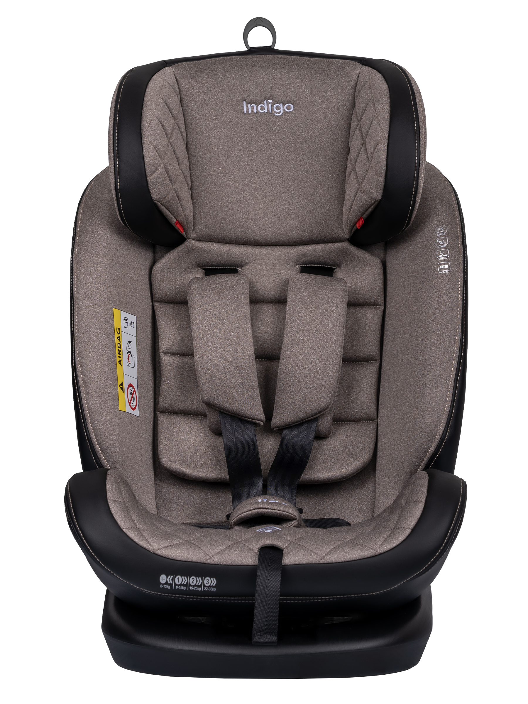 Автокресло Indigo Aero, бежевый Isofix 0+/1/2/3 (0-36 кг) - фото 3