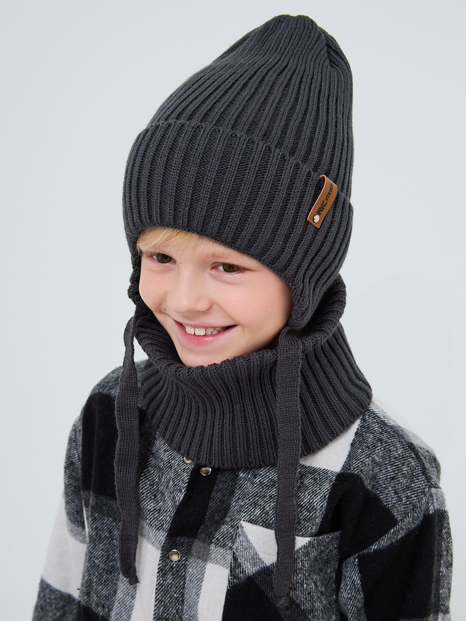 Шапка и снуд NYCkids NYC-H-56-zaviazki-DgreyB - фото 10