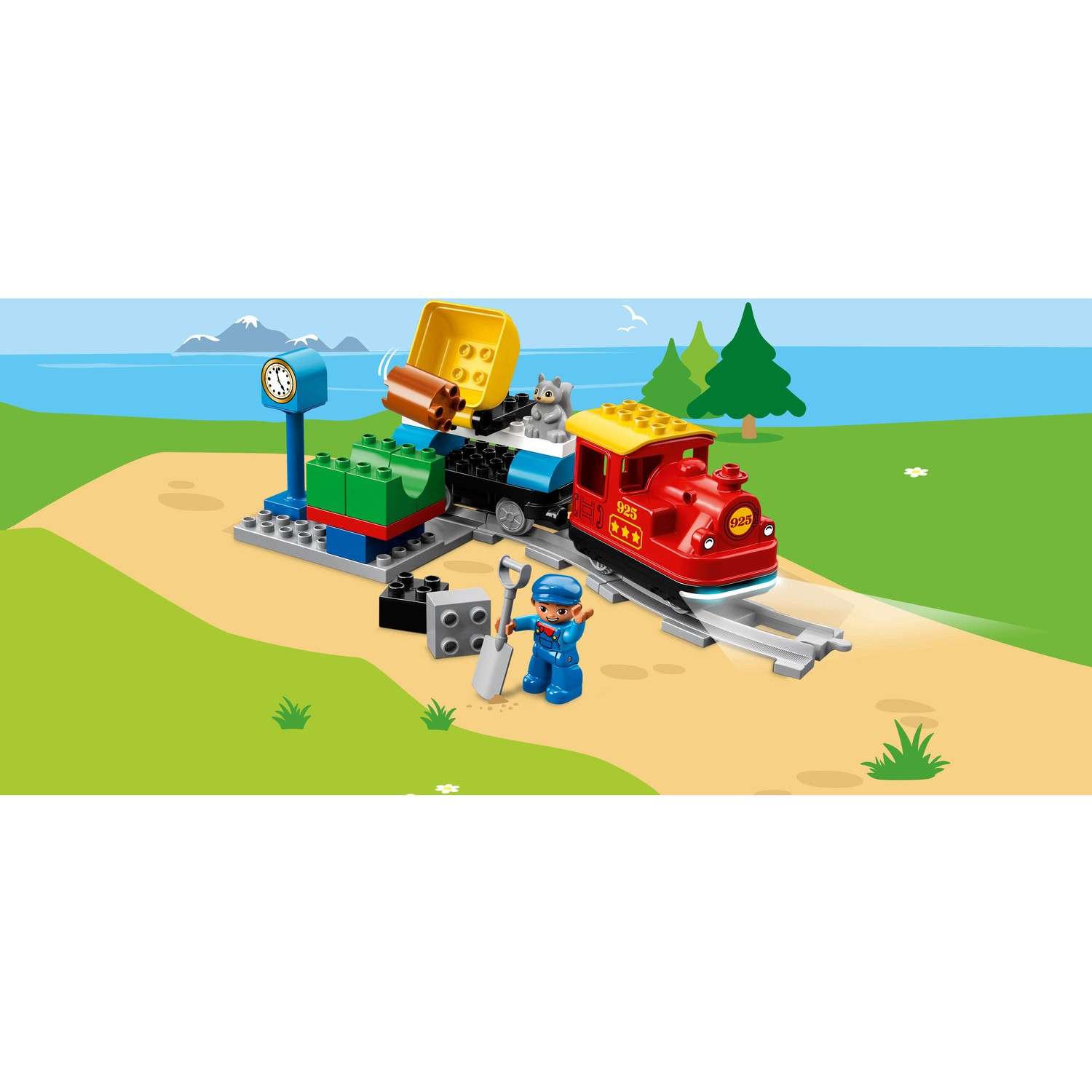 Конструктор LEGO DUPLO Town Поезд на паровой тяге блочный - фото 6