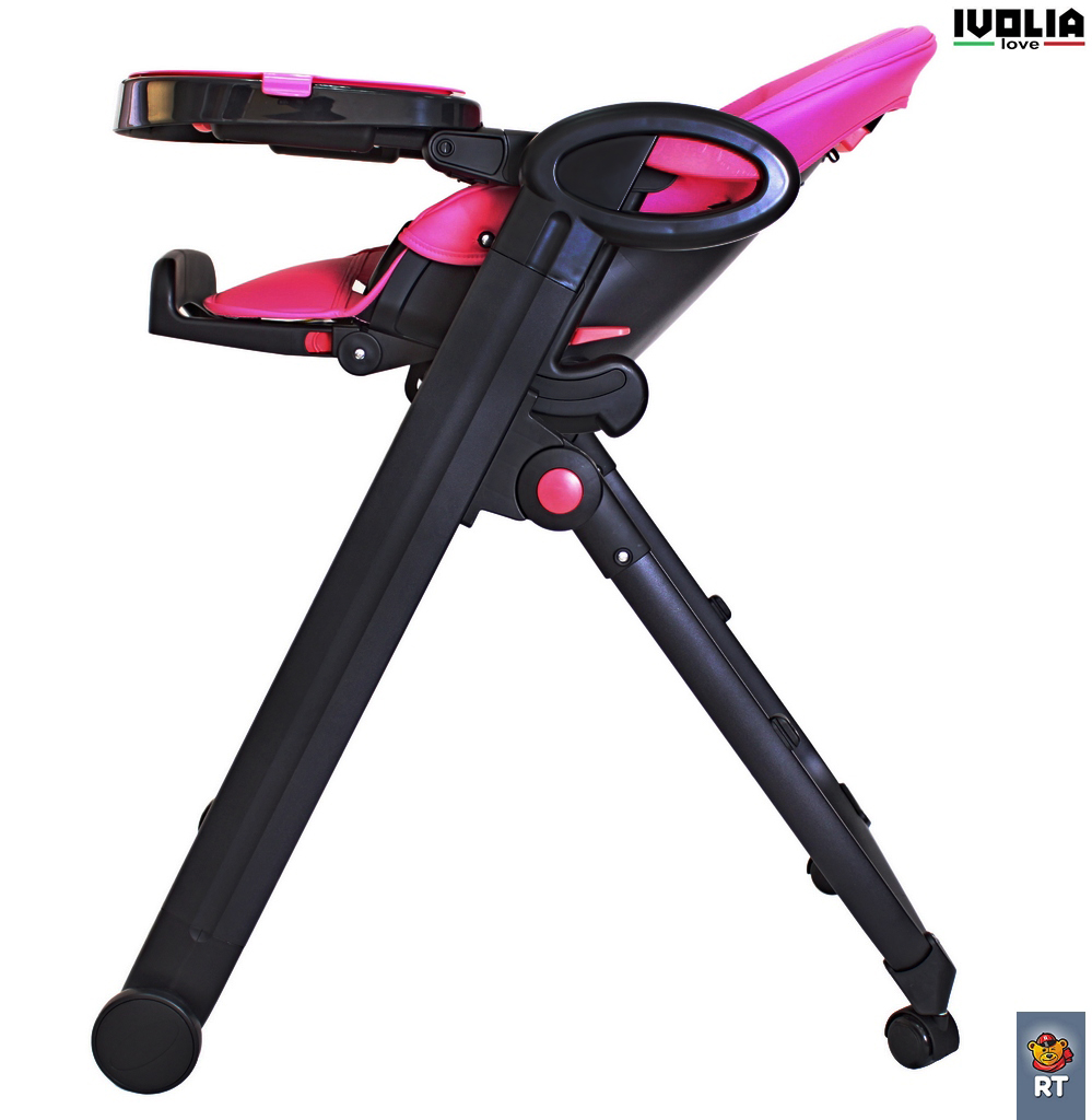 Стульчик для кормления Ivolia LOVE 02 4 колеса pink трансформер - фото 4