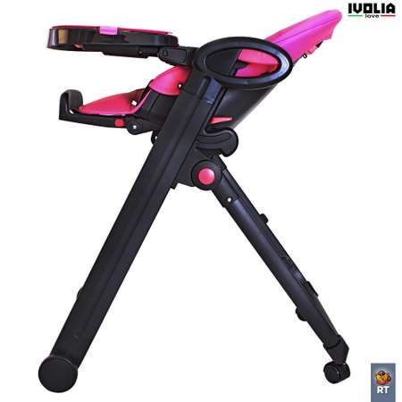 Стульчик для кормления Ivolia LOVE 02 4 колеса pink трансформер